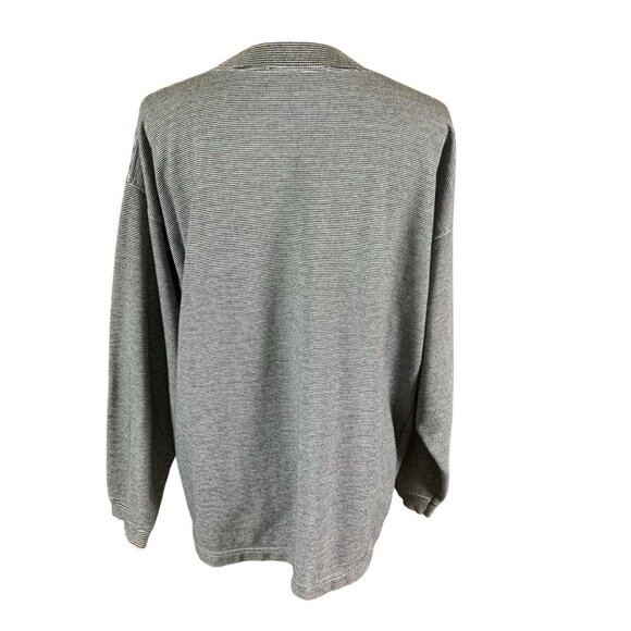 Insite Vintage Gray Striped Sweatshirt Large Made In Korea 80s Minimal Retro - Picture 2 of 3